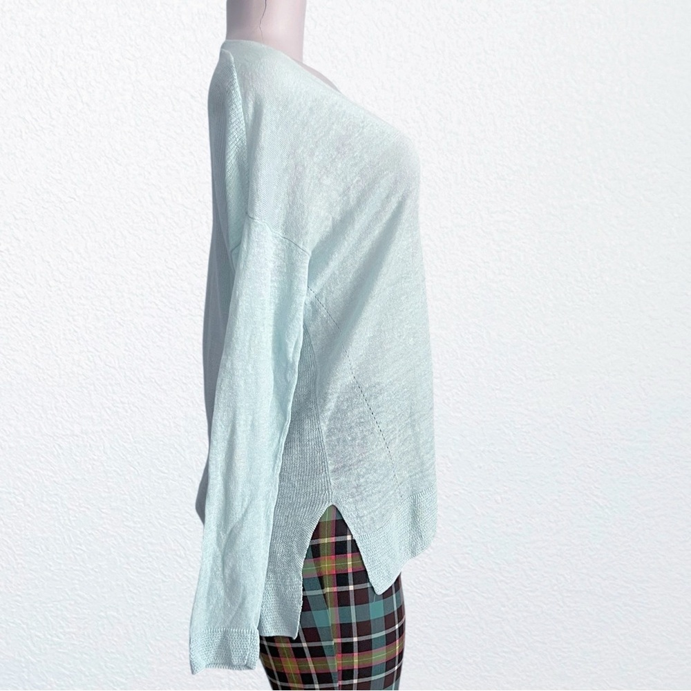 Vince 100% Linen Beachy Casual Pullover Sweater Light Blue SZ XS - Picture 7 of 10